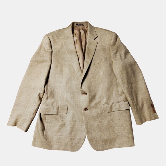 Ralph Lauren Dillard's Blazer Jacket Mens Brown Silk‎ Wool Blend Size 46L - Picture 1 of 9